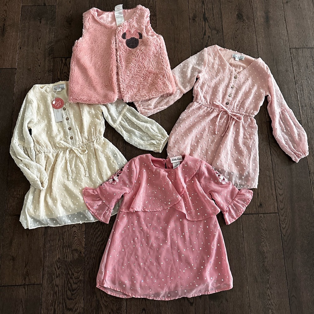 Pink & Cream 3T Girls Dress Bundle